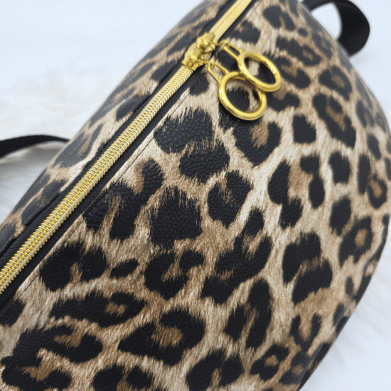 Preview: Bauchladen - Leo - Kunstleder Braun - Schwarz - Groß